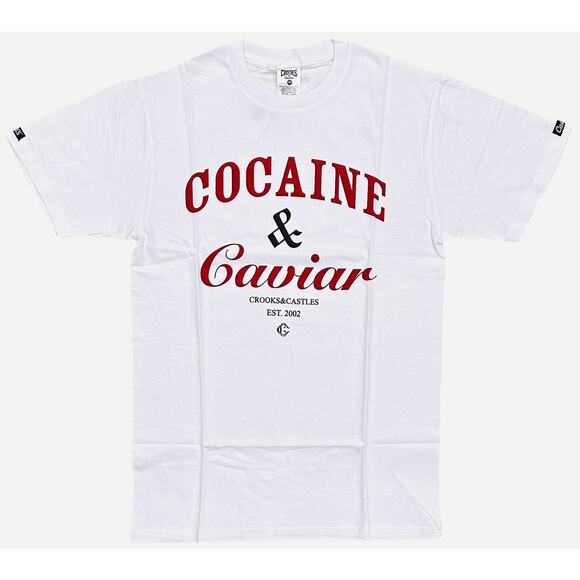 Crooks & Castles Men's T-Shirt Coca & Caviar Short Sleeve Tee in White - Picture 1 of 1